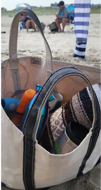 Preorder Canvas & Ostrich Skin Leather Shopper Tote Bag