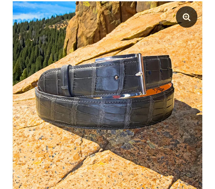Matt Nile Crocodile Skin Leather Belt
