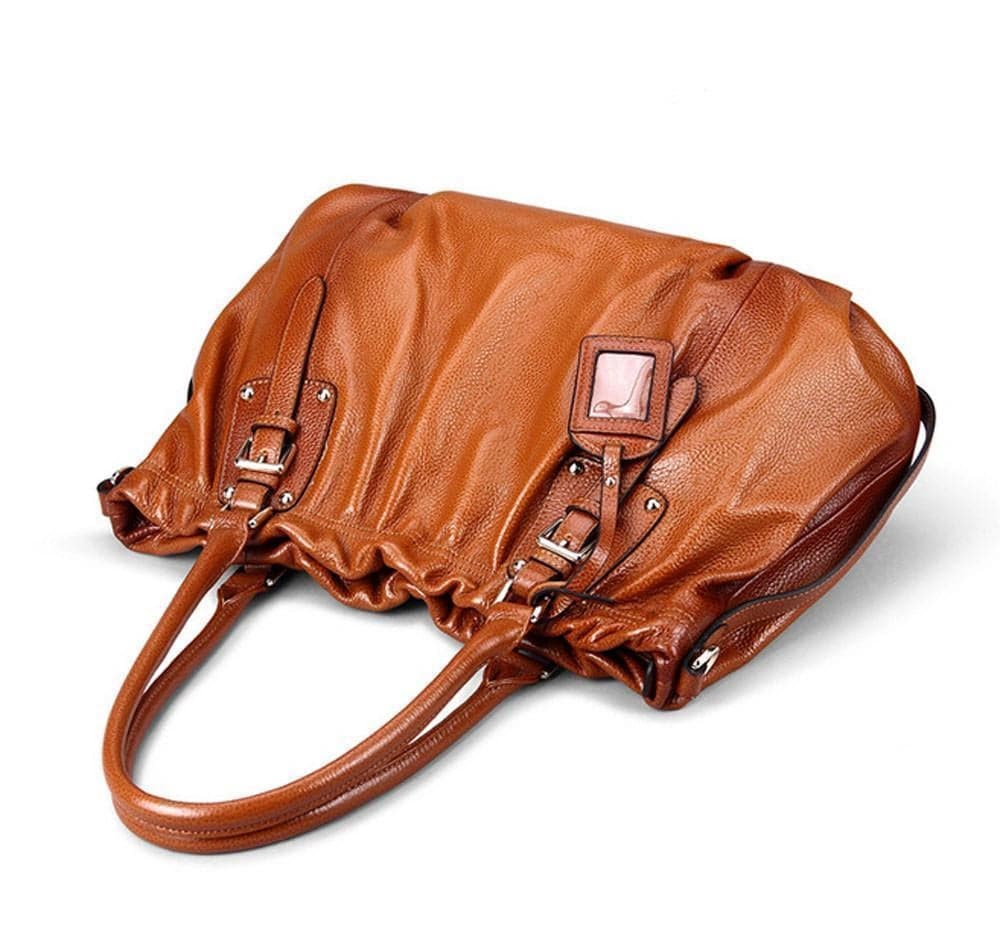 Rossie Viren Deerskin Nappa Leather Pleated Cross Body Shoulder Bag