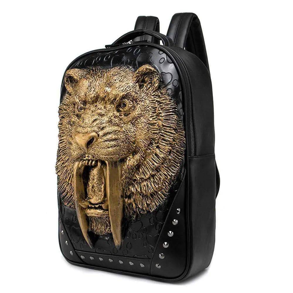 Studded Backpack 3D Wolf With Dentures Zombie Vampire Teeth Backpack Laptop Computer Handbags Travelling Rucksack Bag