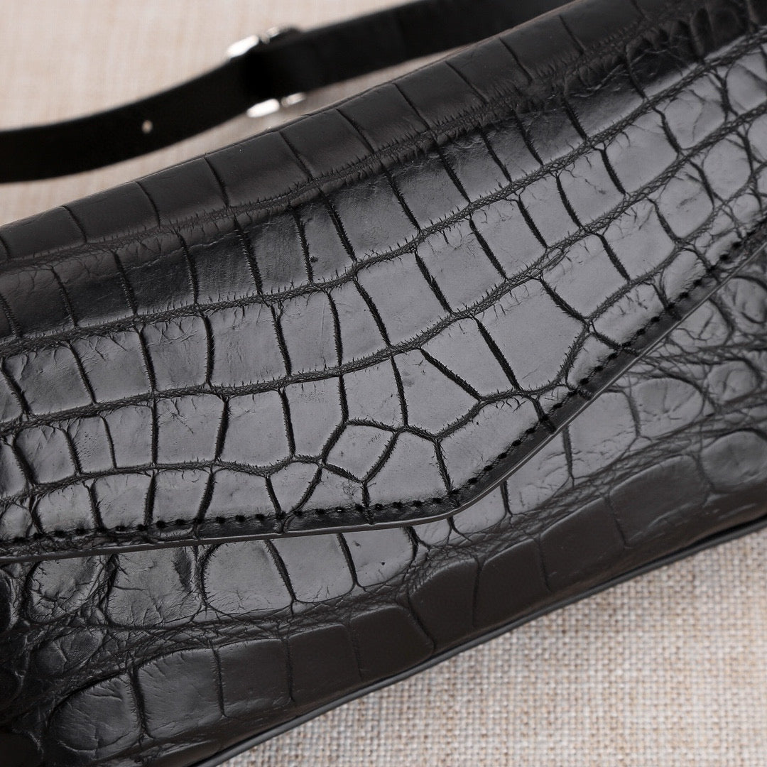 Genuine Crocodile Skin Leather Mini Cross Body Bag, Crocodile Leather Phone Bag