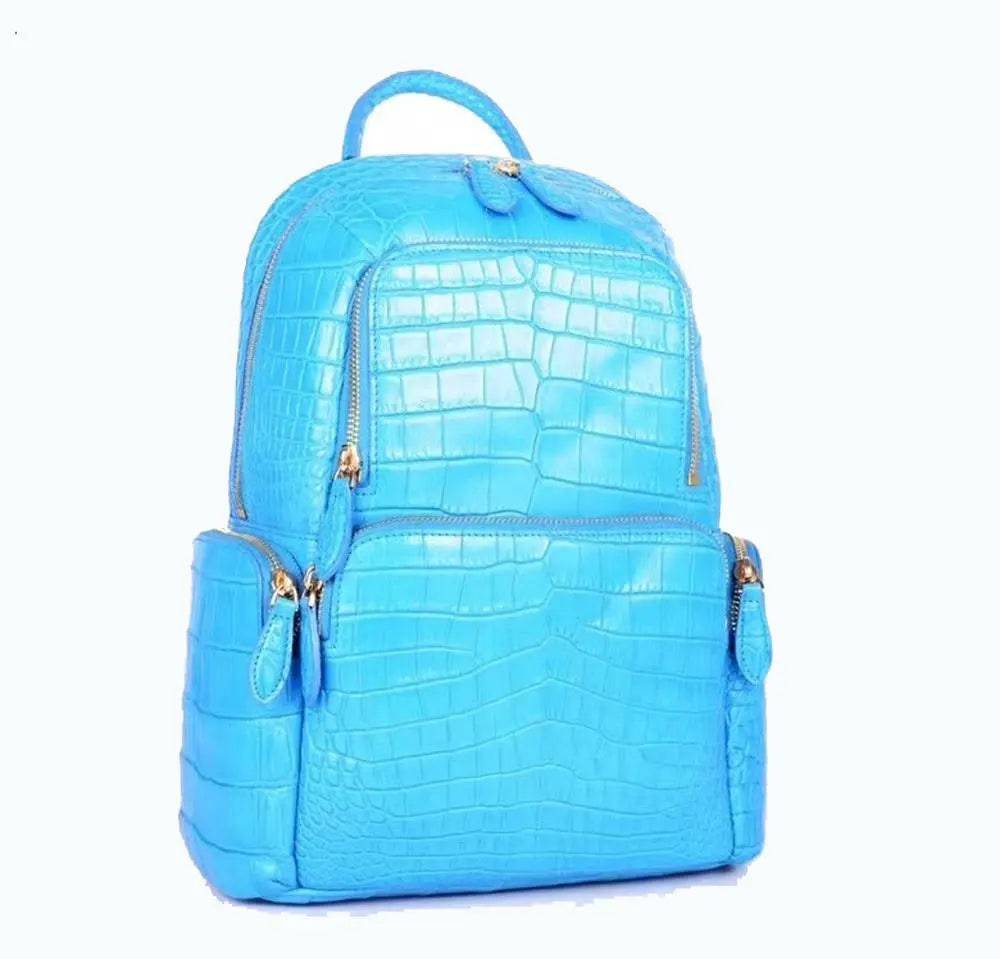 Unisex  Crocodile Leather Backpack