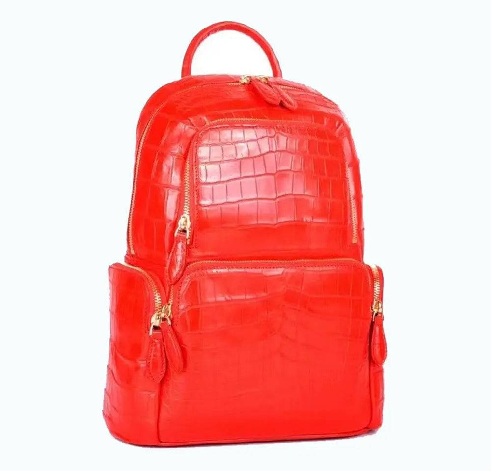 Unisex  Crocodile Leather Backpack