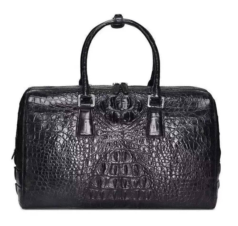 Unisex  Genuine Crocodile Bone Leather Large Travel Duffel Bags