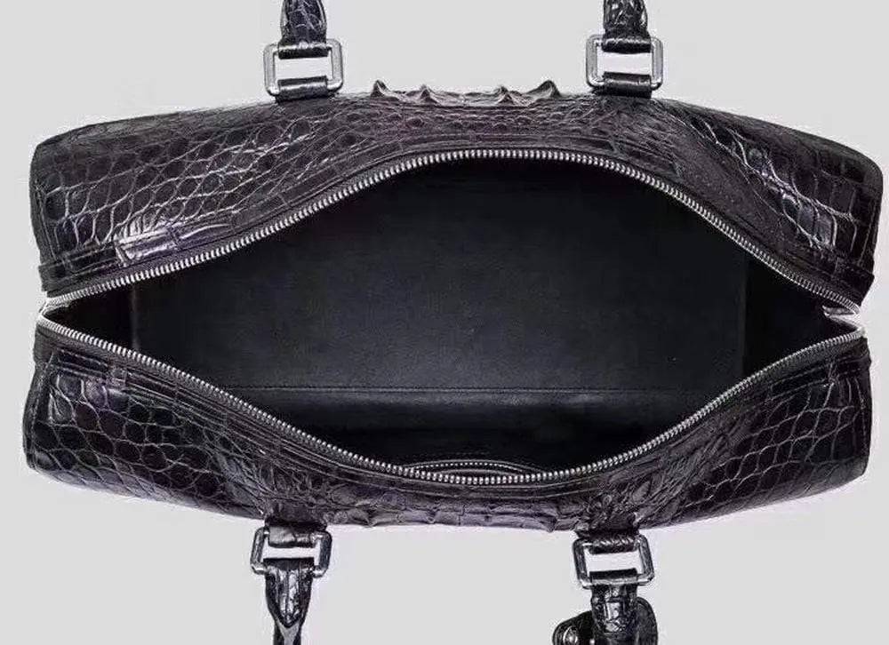 Unisex  Genuine Crocodile Bone Leather Large Travel Duffel Bags