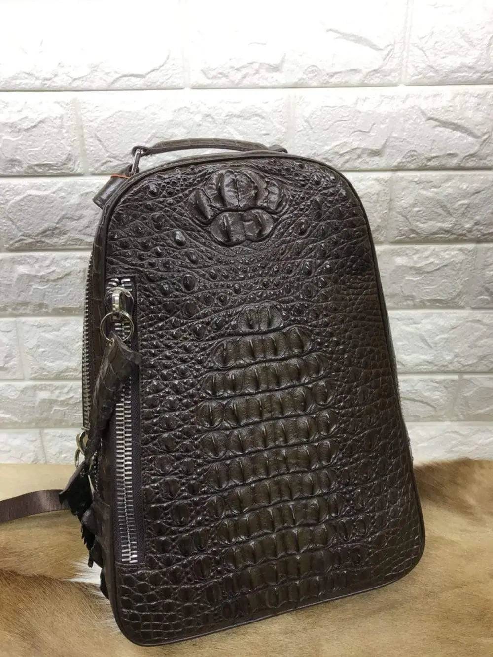 Unisex Crocodile Backpack, Fashion Crocodile Daily Backpack