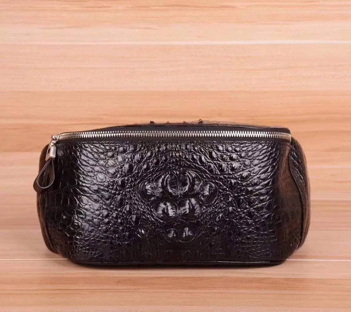 Unisex Genuine Crocodile Leather Waist  Bum Bags & Fanny Packs  Belt Bag