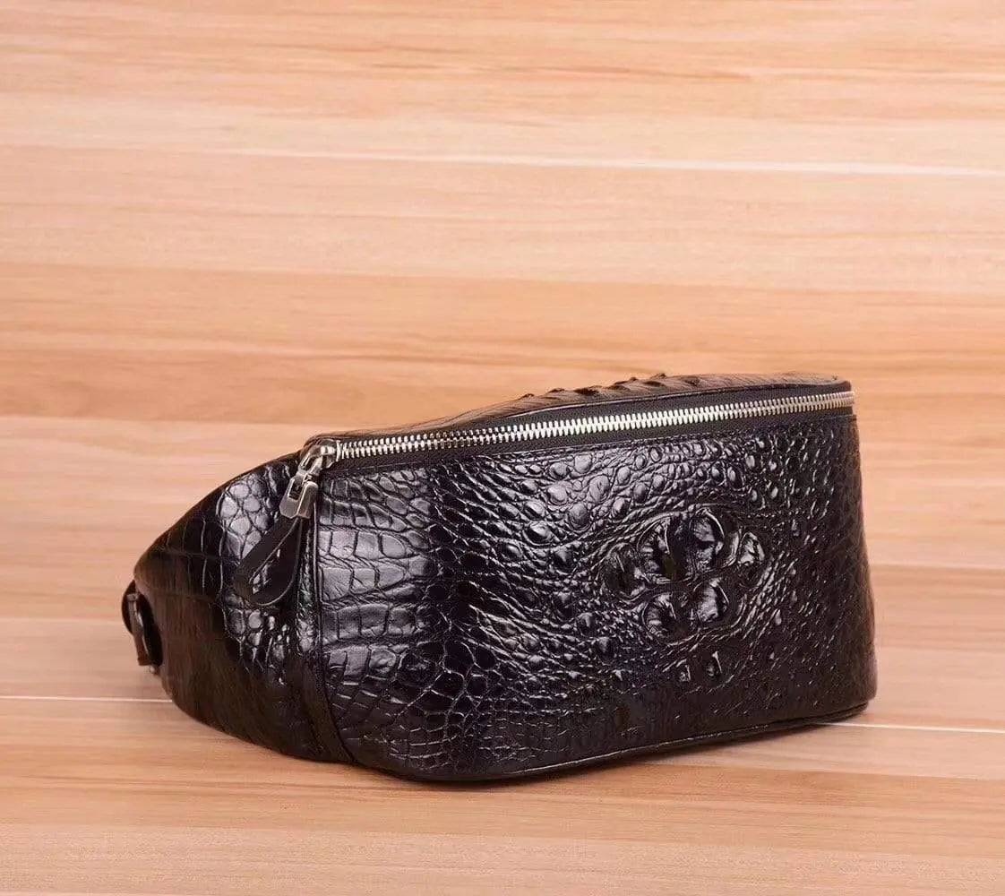 Unisex Genuine Crocodile Leather Waist  Bum Bags & Fanny Packs  Belt Bag