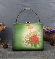 Vintage Leather Casual Box Shoulder Bag Small Square Bag