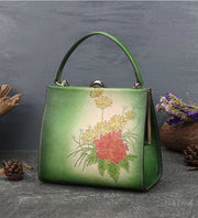 Vintage Leather Casual Box Shoulder Bag Small Square Bag
