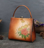 Vintage Leather Casual Box Shoulder Bag Small Square Bag