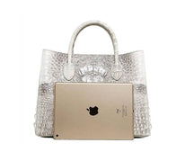 Women's Crocodile Leather Tote bags White 35 cm