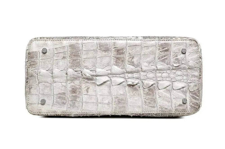 Women's Crocodile Leather Tote bags White 35 cm