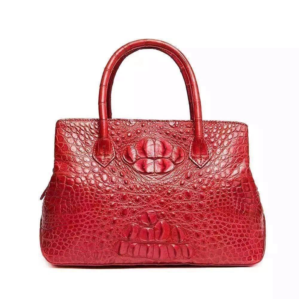 Womens Genuine Crocodile Leather Top Handle Satchel Tote Bag