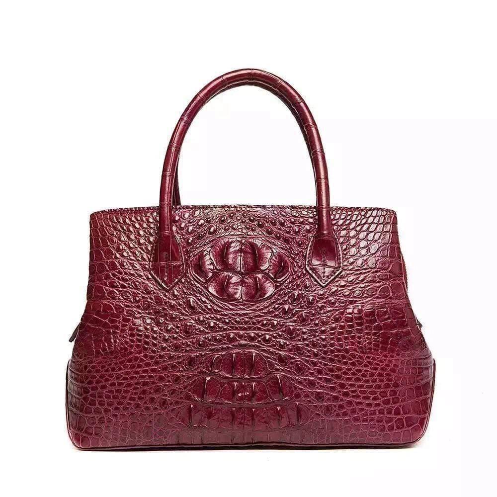 Womens Genuine Crocodile Leather Top Handle Satchel Tote Bag