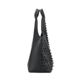 3D Studded Large Shopper Bag , Large Studded Shopper Satchel  Bag With Small Pouch
