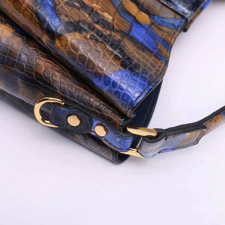 Genuine Crocodile Leather Medium Hobo Bag  & Purse Block Color