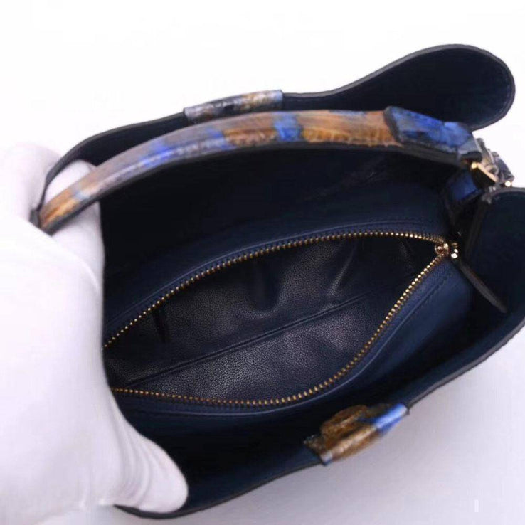 Genuine Crocodile Leather Medium Hobo Bag  & Purse Block Color