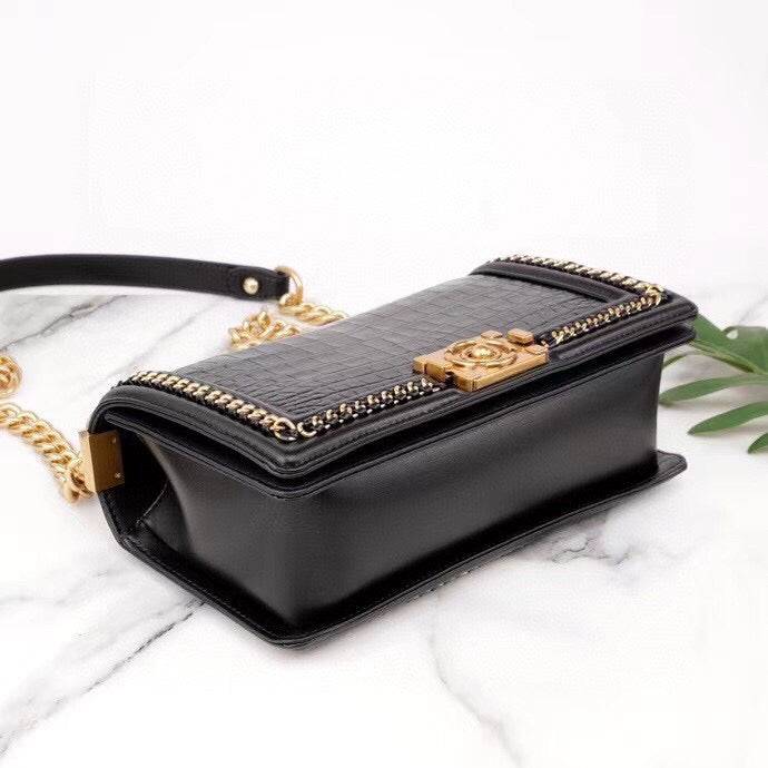 Preorder Genuine Crocodile Leather Top Handle Cross Body Flap Chain Bag