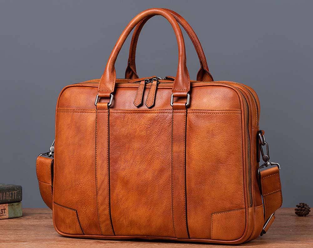 Mens Vintage Leather Buiness Briefcase Shoulder Bag 2732