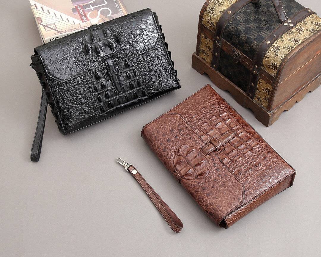 Crocodile Bone Leather  Clutch Bags