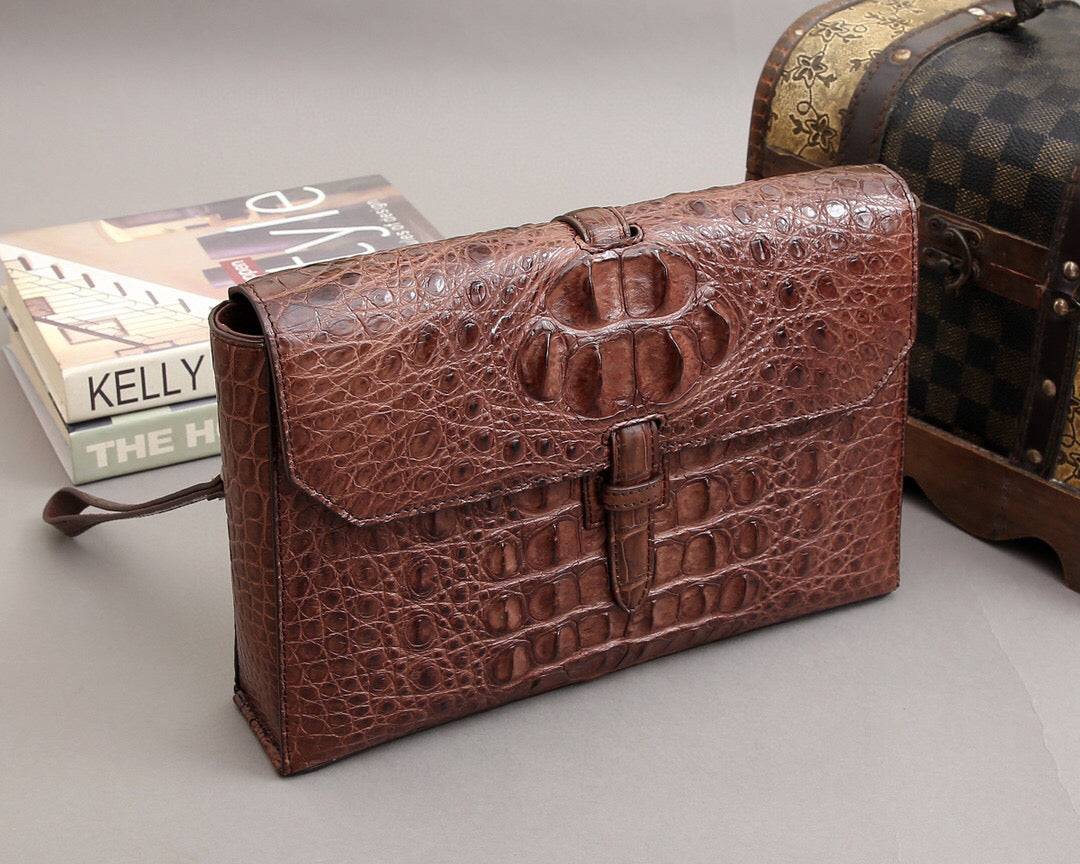 Crocodile Bone Leather  Clutch Bags