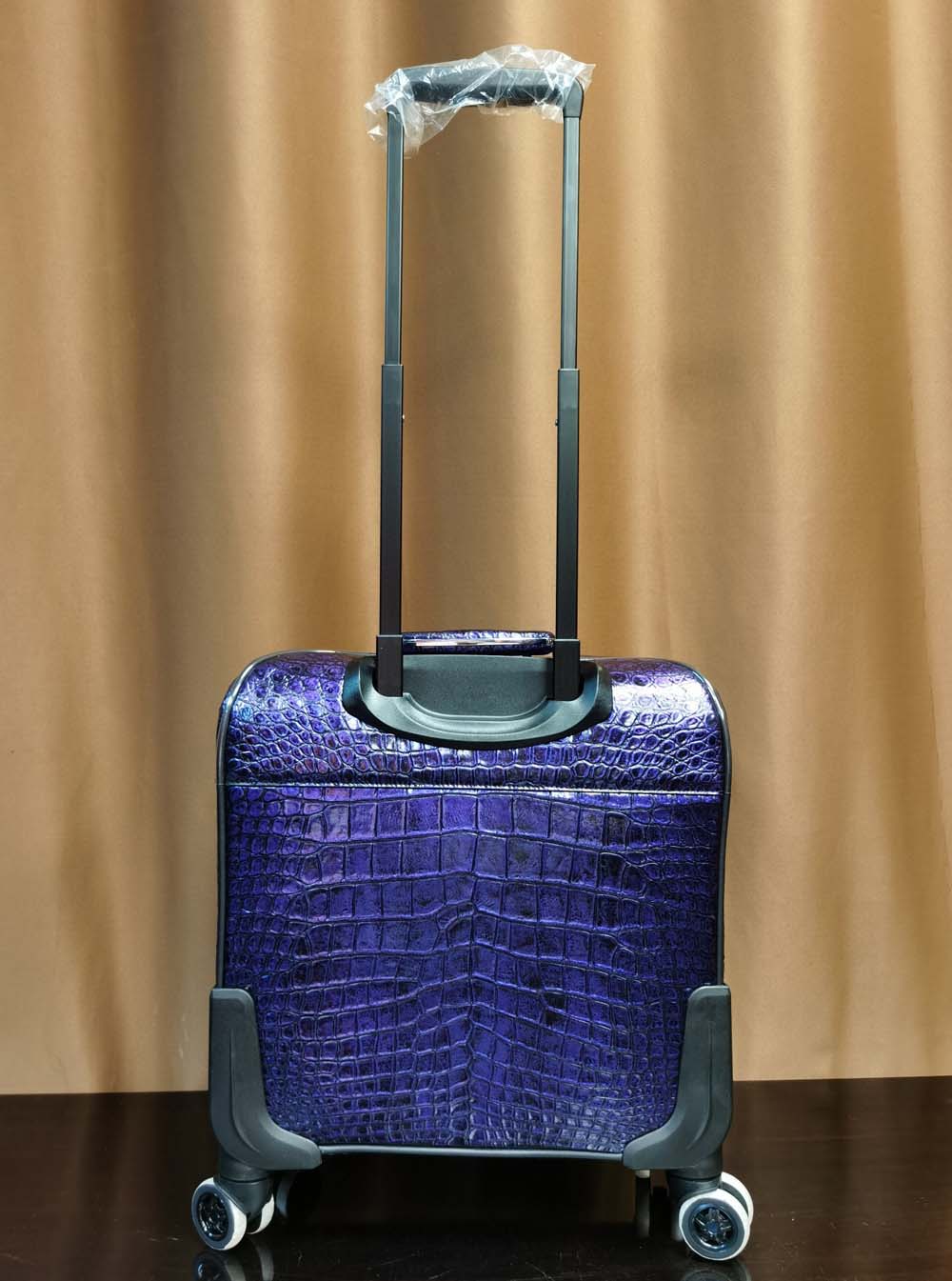 Crocodile Leather 15 in -Mini Carry- On Luggage Purple