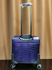 Crocodile Leather 15 in -Mini Carry- On Luggage Purple