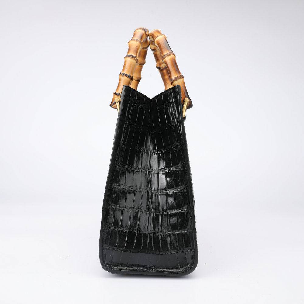 Crocodile Leather Micro Top Handle Cross Body Bag