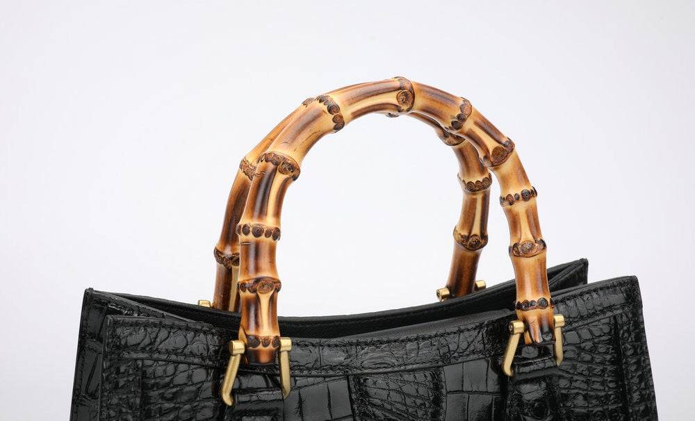 Crocodile Leather Micro Top Handle Cross Body Bag