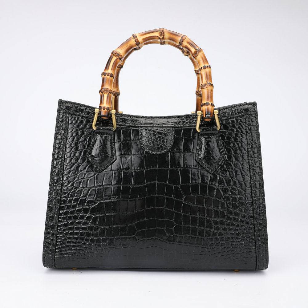 Crocodile Leather Micro Top Handle Cross Body Bag