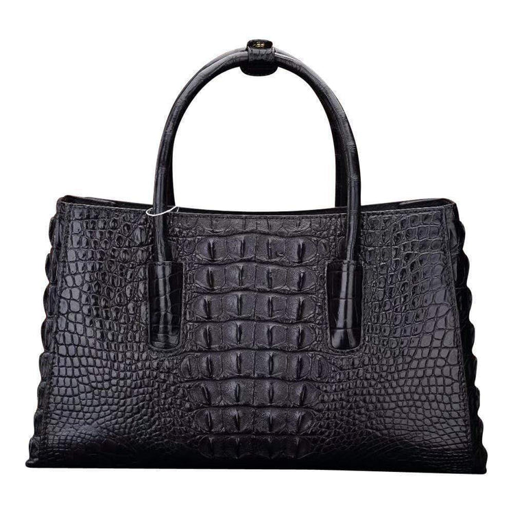 Crocodile Leather Large Tote Shoulder Handle Bag  |  Rossieviren