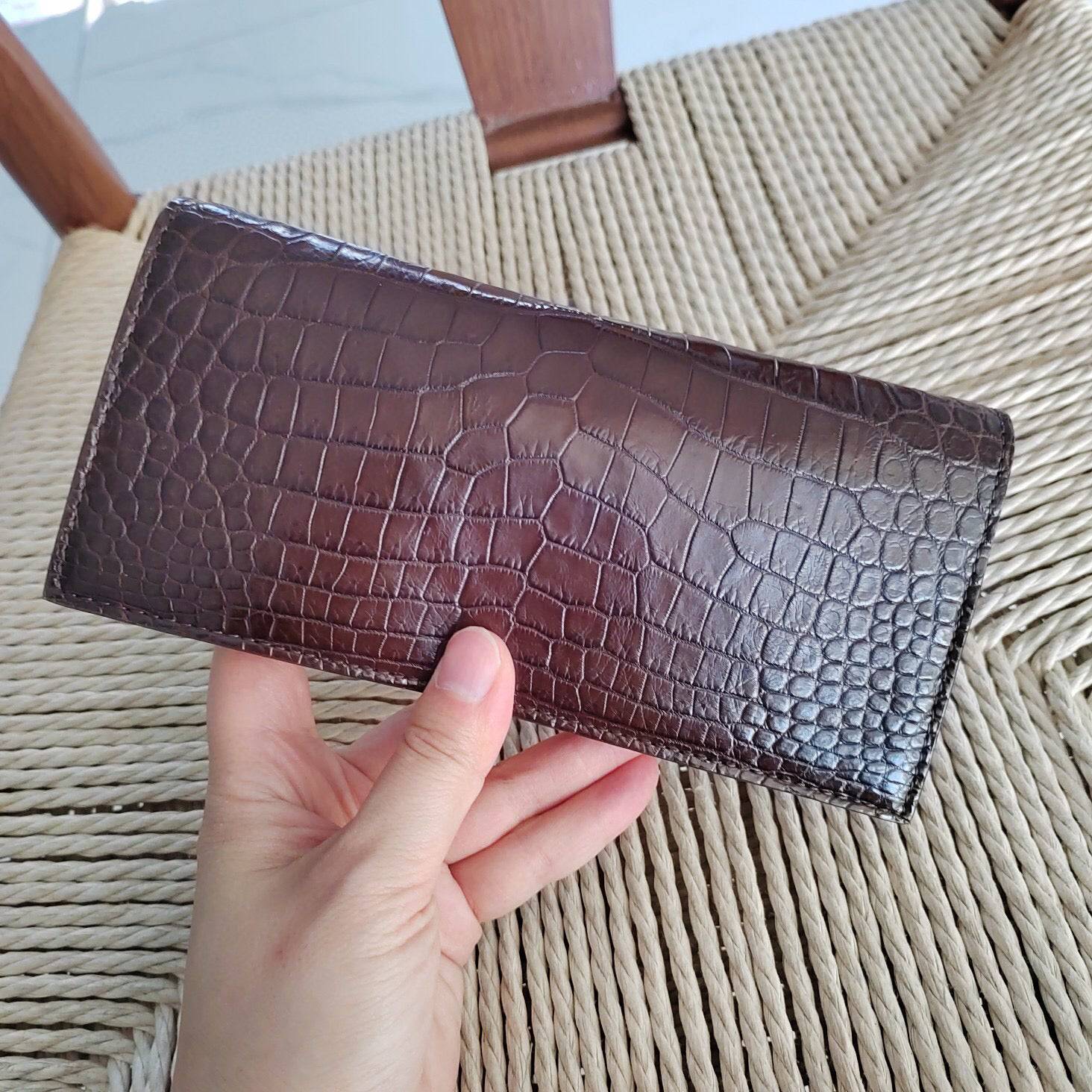 Crocodile Leather Mens Suit Wallet