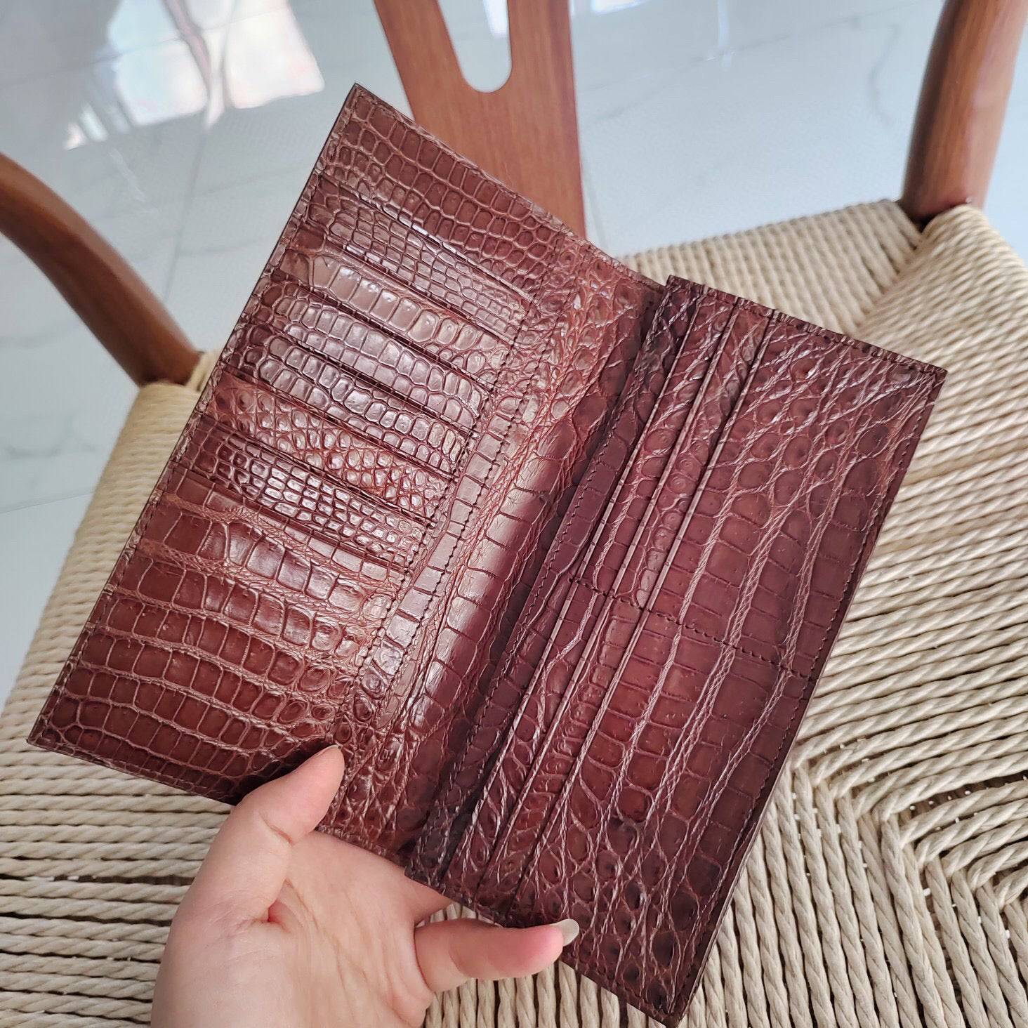 Crocodile Leather Mens Suit Wallet