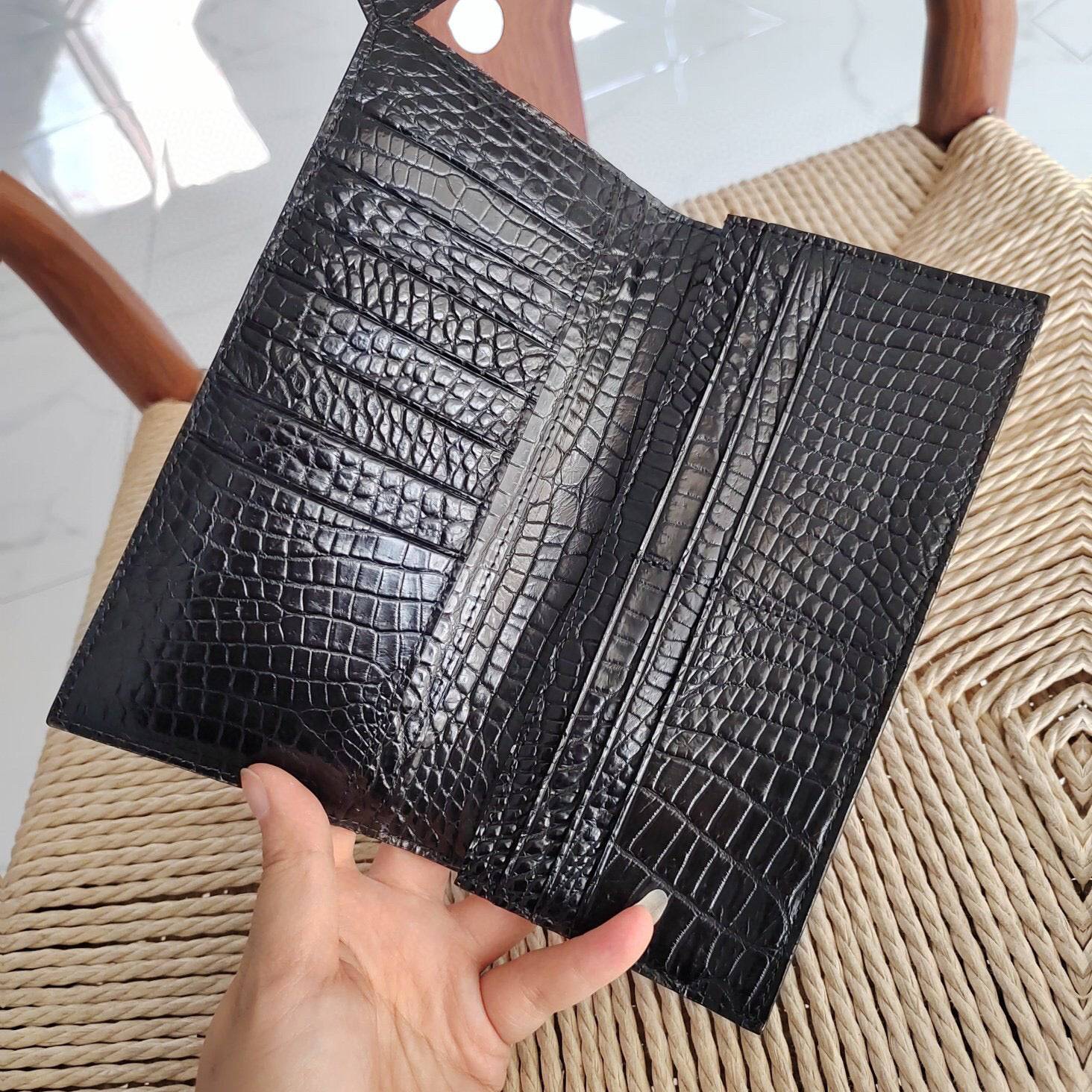 Crocodile Leather Mens Suit Wallet