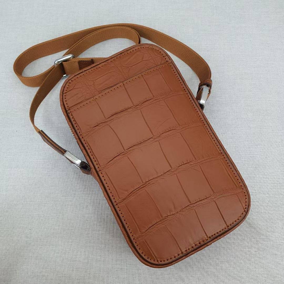 Crocodile Leather Phone Case Cross Body Bag