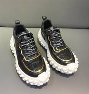 Crocodile Shoes Crocodile Leather Rubber Platform Sneakers