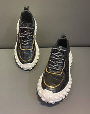 Crocodile Shoes Crocodile Leather Rubber Platform Sneakers