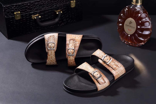 Crocodile Shoes Crocodile Leather Sandals Vintage Cream