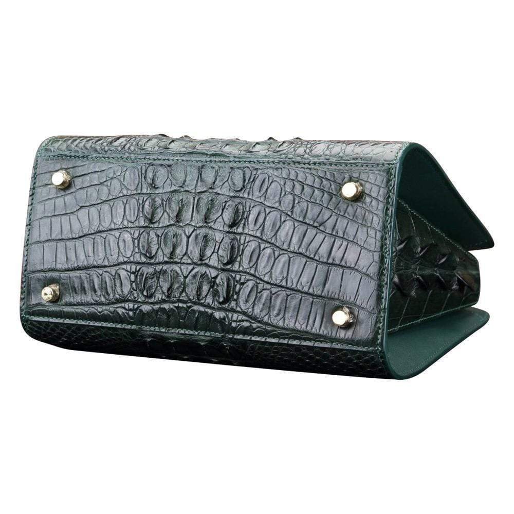 Crocodile Leather  Satchel Shoulder Bag For Women     |  Rossieviren