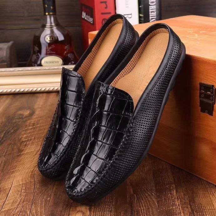 Crocodile Shoes Crocodile Leather  Slipper Mule, Slip on Indoor, Backopen Slipper,Hollow Slippers