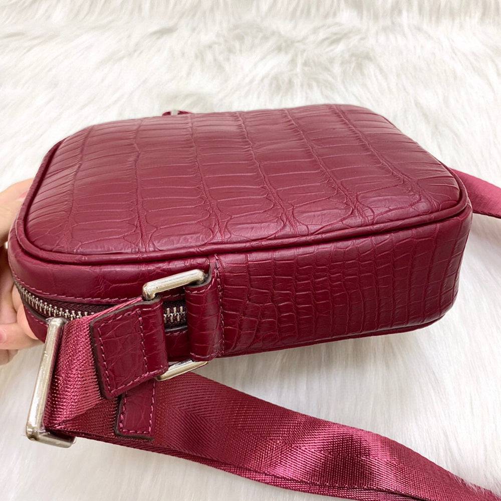 Crocodile Leather Small Crossbody Shoulder Bag