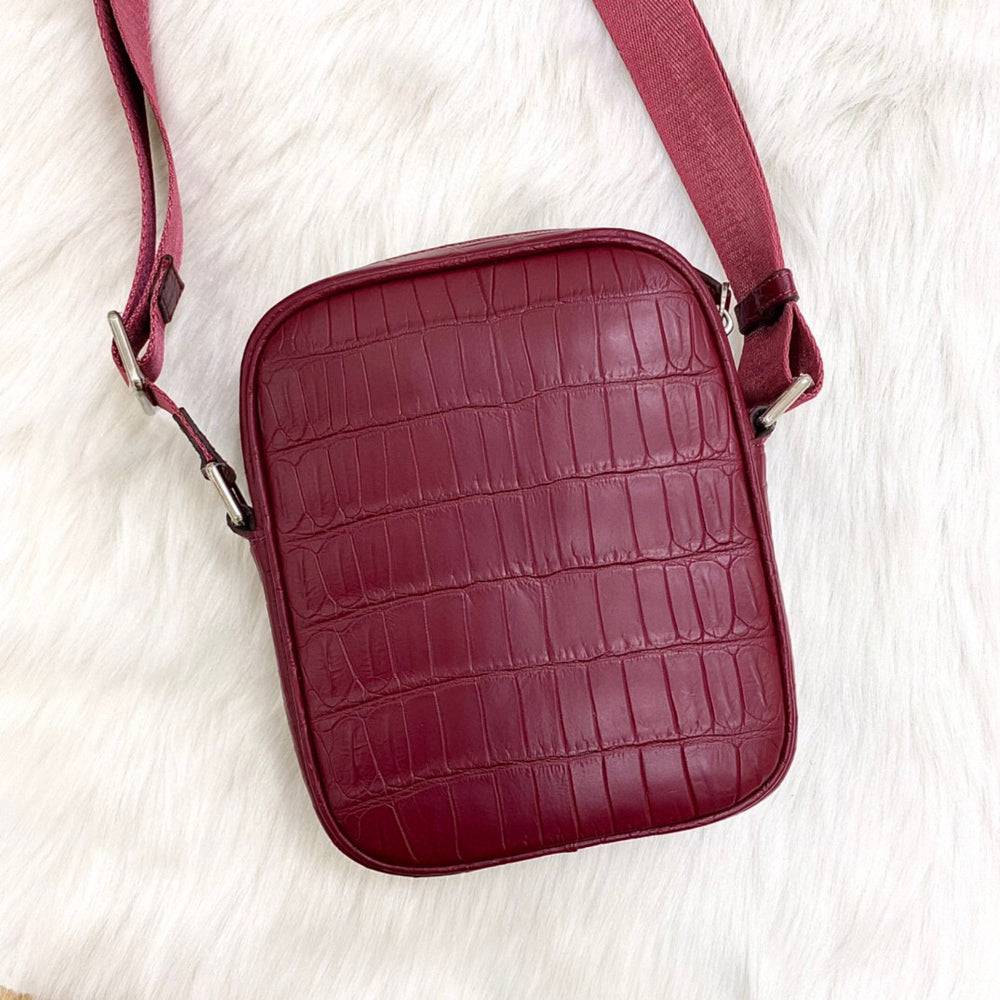 Crocodile Leather Small Crossbody Shoulder Bag