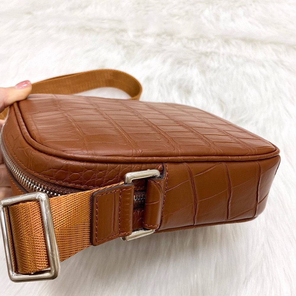 Crocodile Leather Small Crossbody Shoulder Bag