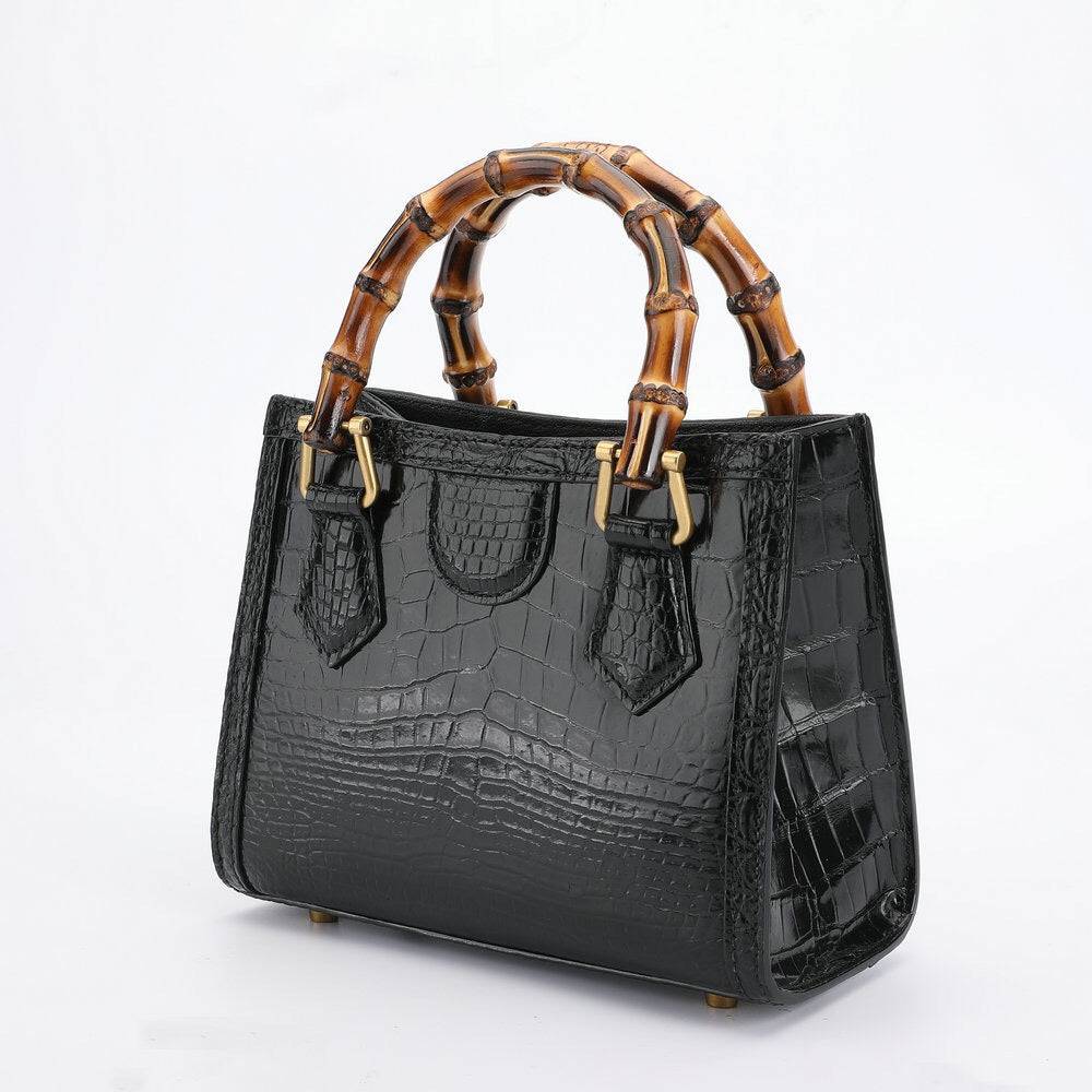 Crocodile Leather Nano Top Handle Cross Body Bag