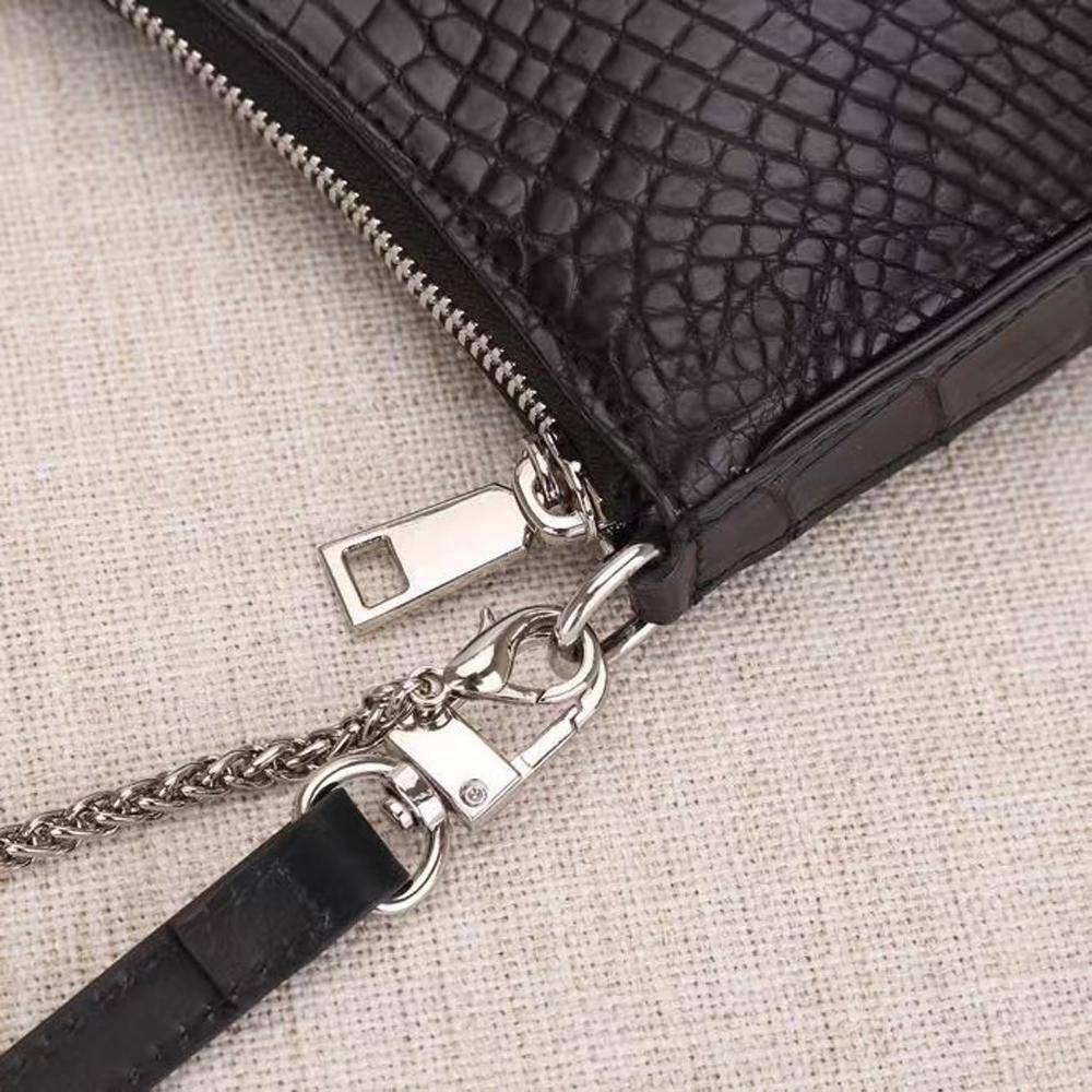 Crocodile Leather Underarm With Chain Shoulder Strap Bag