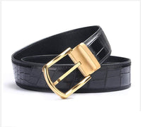 Crocodile Skin Belly Leather Belt 4215