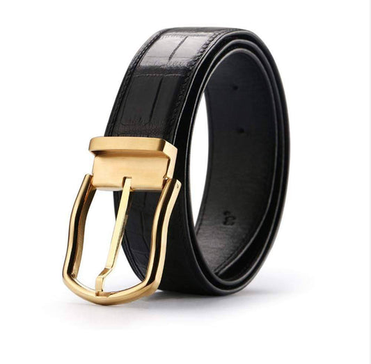 Crocodile Skin Belly Leather Belt 4215