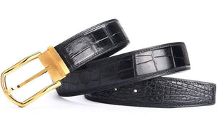 Crocodile Skin Belly Leather Belt 4215