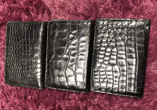 Genuine  Crocodile Leather Passport Black